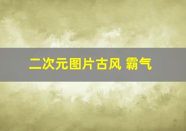 二次元图片古风 霸气